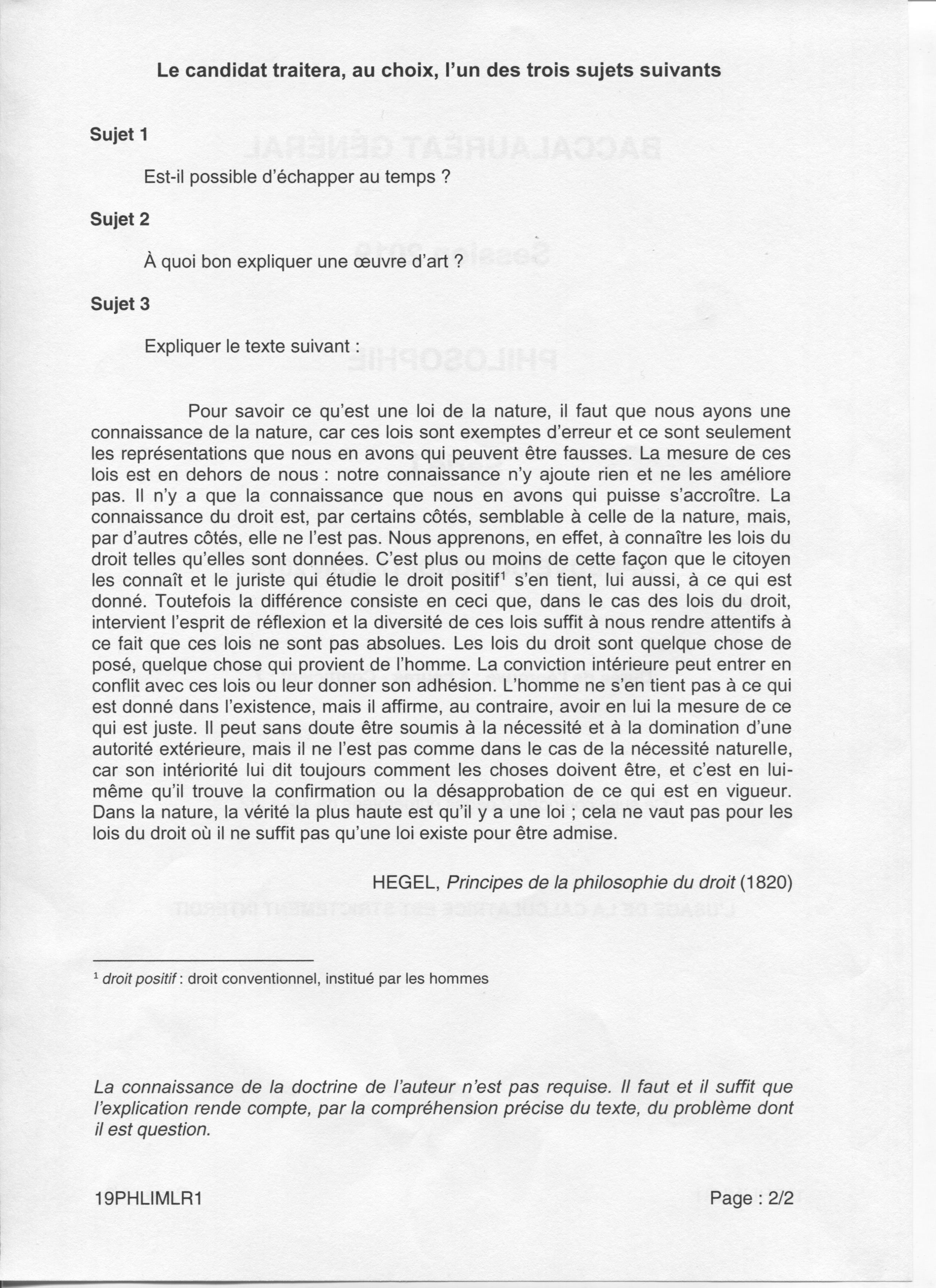 Bac tl 2019
